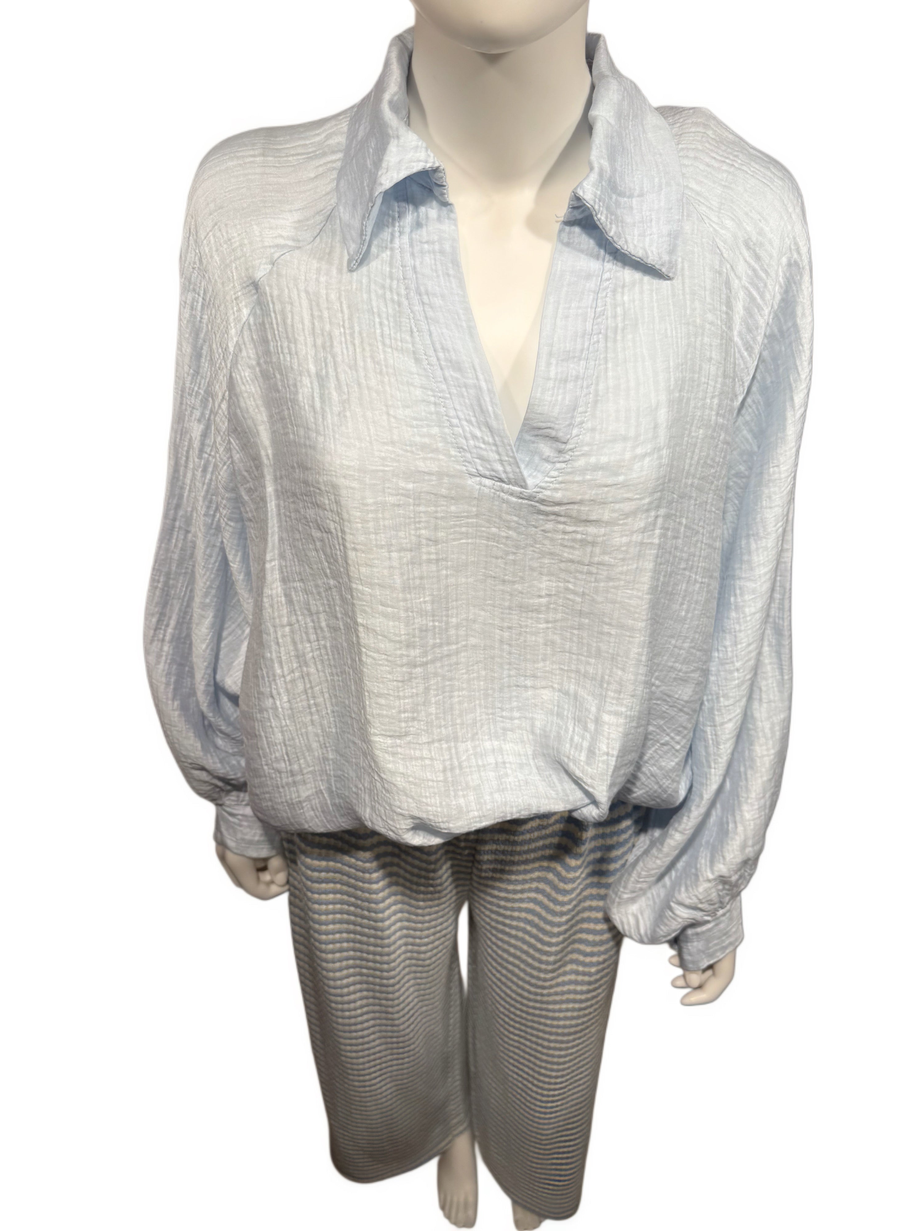 It- Pieces Bluse Hellblau