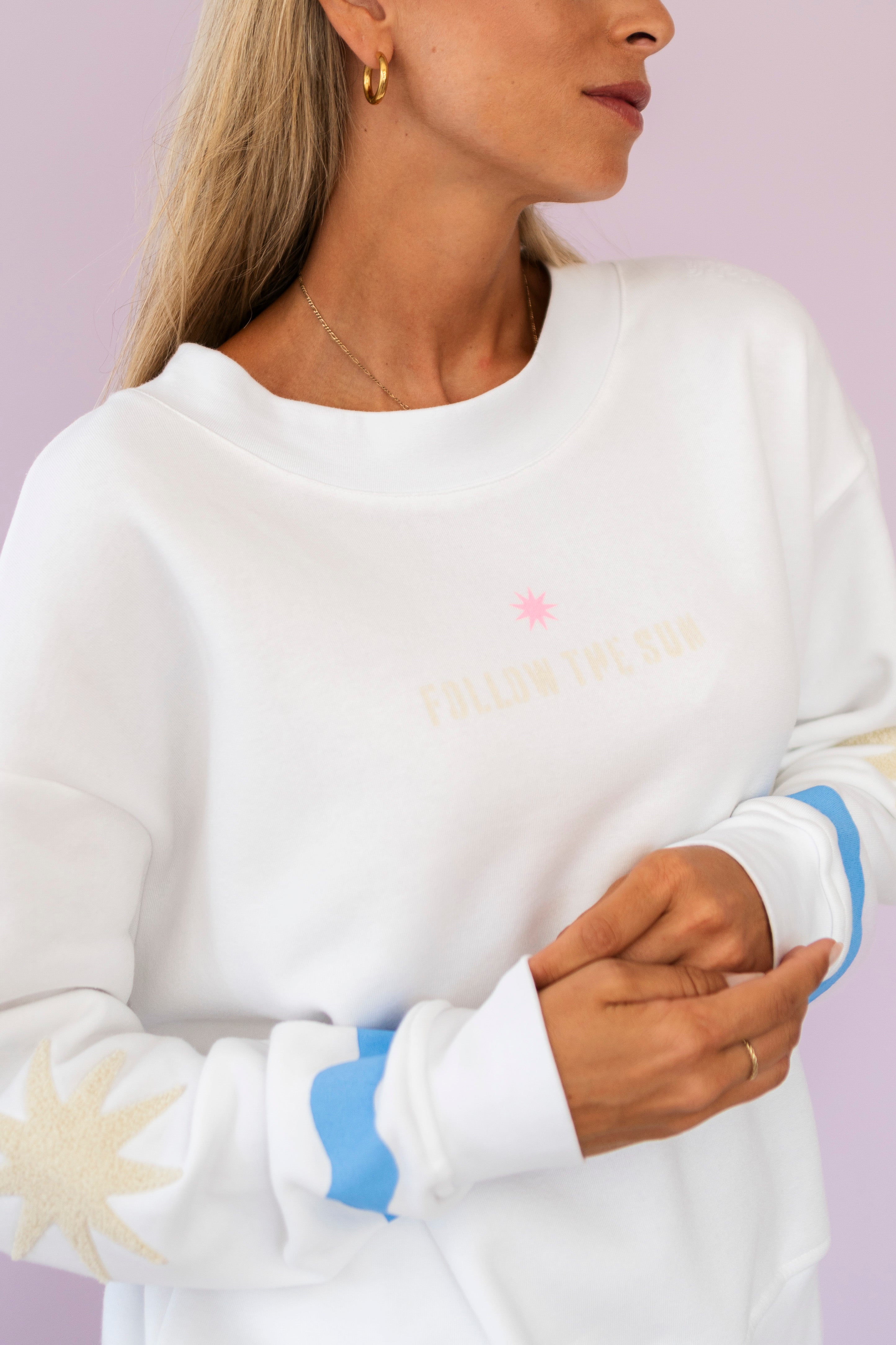 Yippie Hippie Sweatshirt weiß