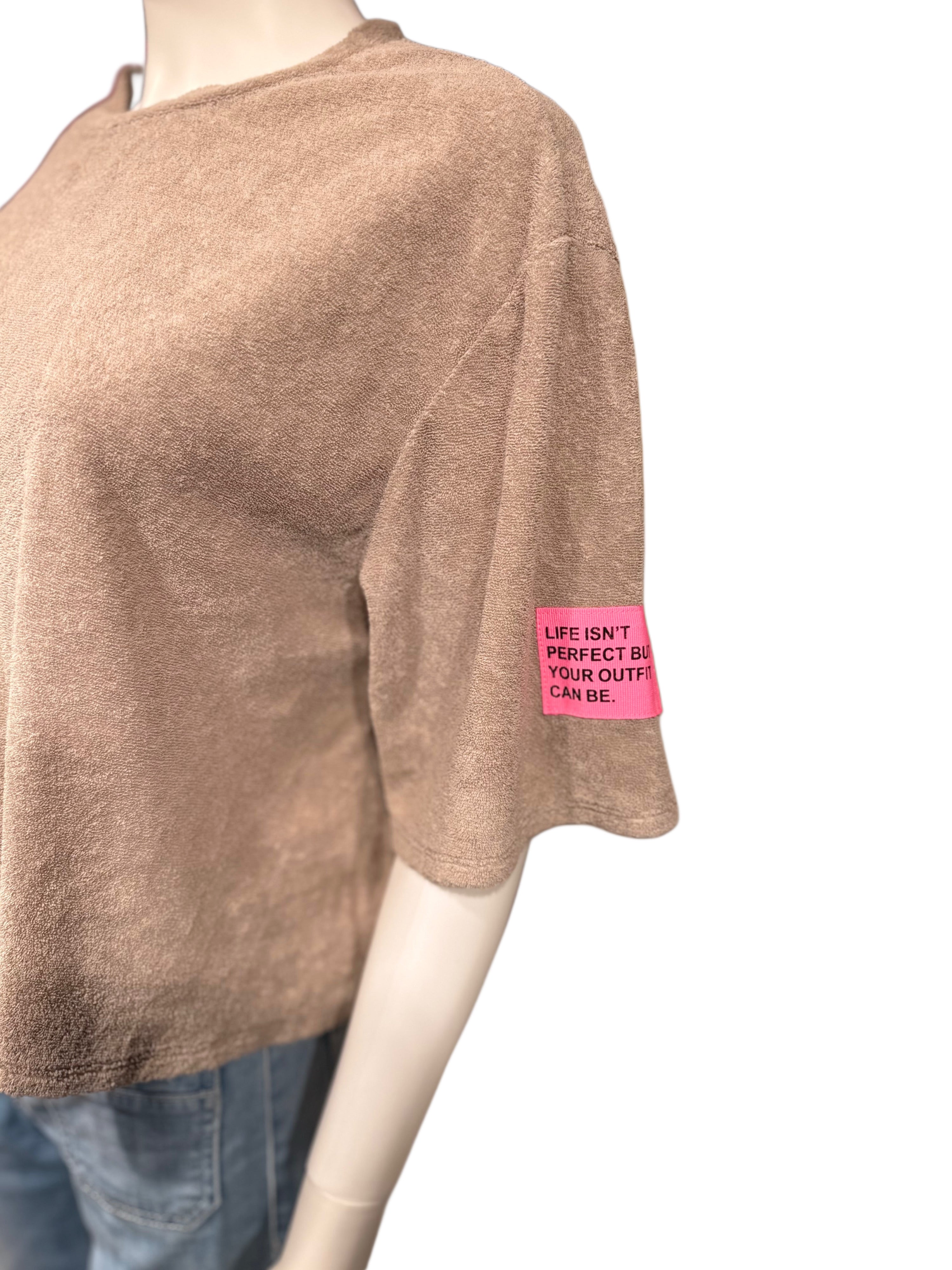 It-Pieces Frottee Shirt gelb taupe