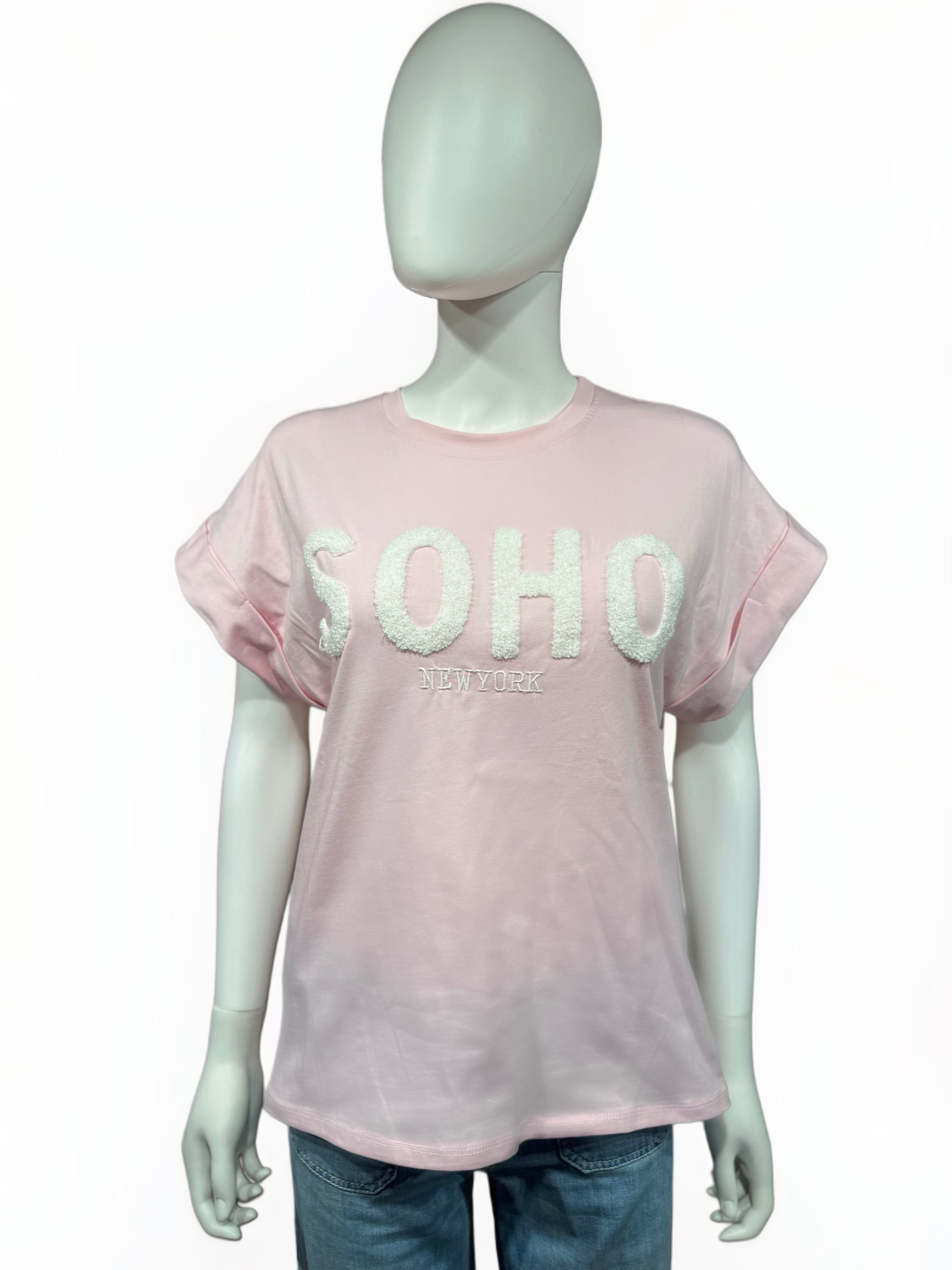 It-Pieces T-Shirt „SOHO“ – lässiger Statement-Look Rosa