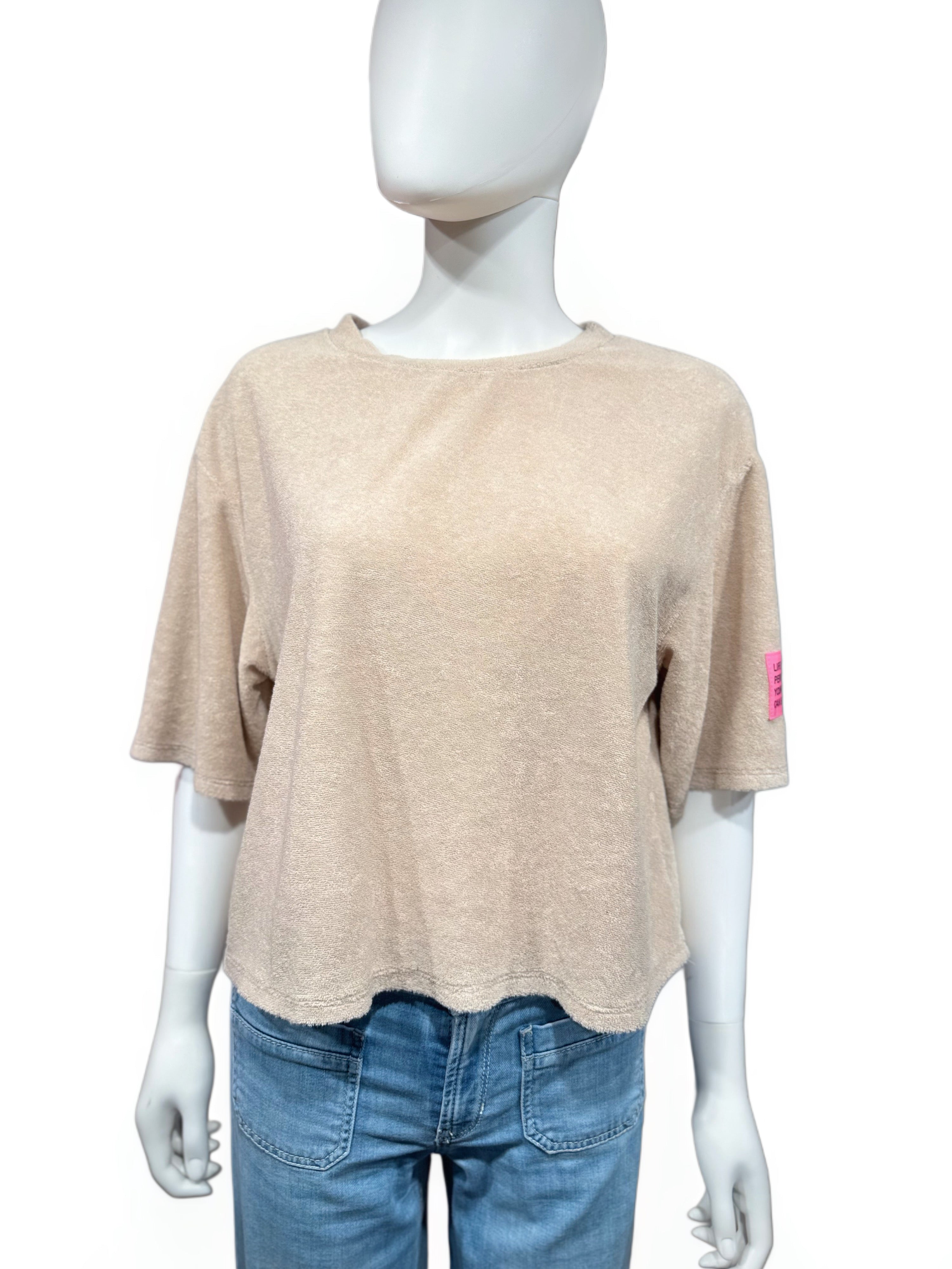 It-Pieces Frottee Shirt gelb beige