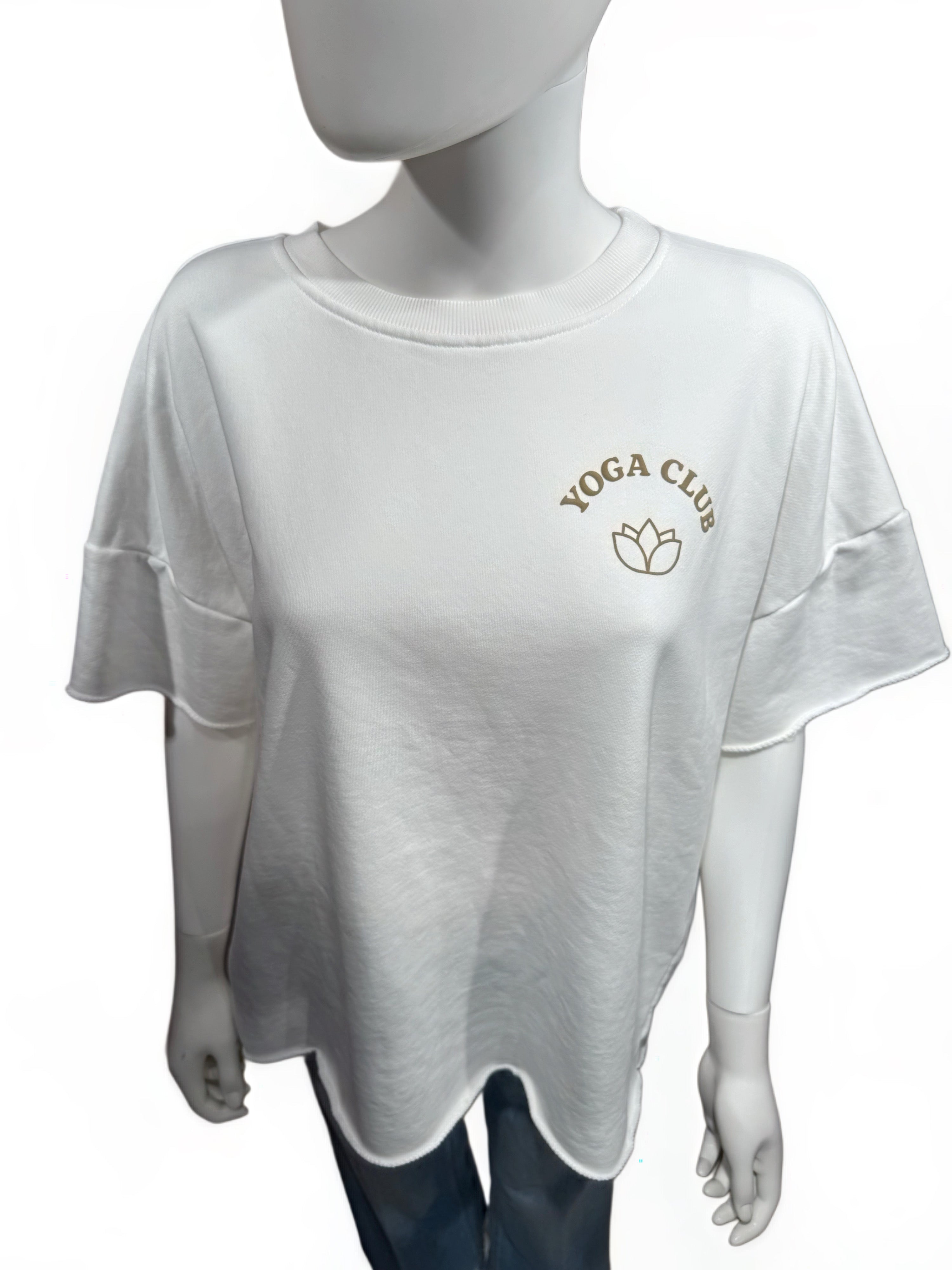 It-Pieces T-Shirt " Yoga Club" Hellbeige