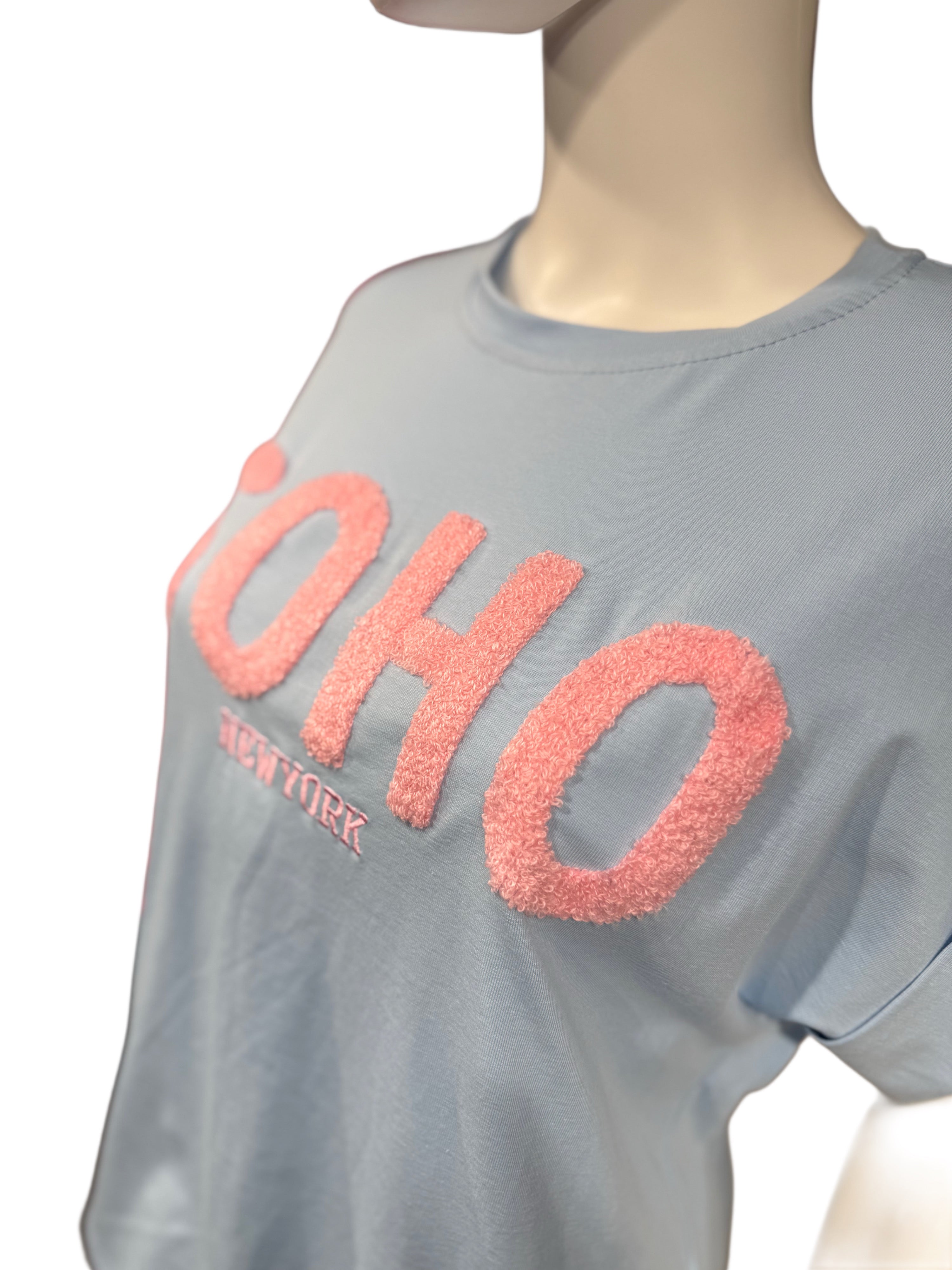 It-Pieces T-Shirt „SOHO“ – lässiger Statement-Look Hellblau