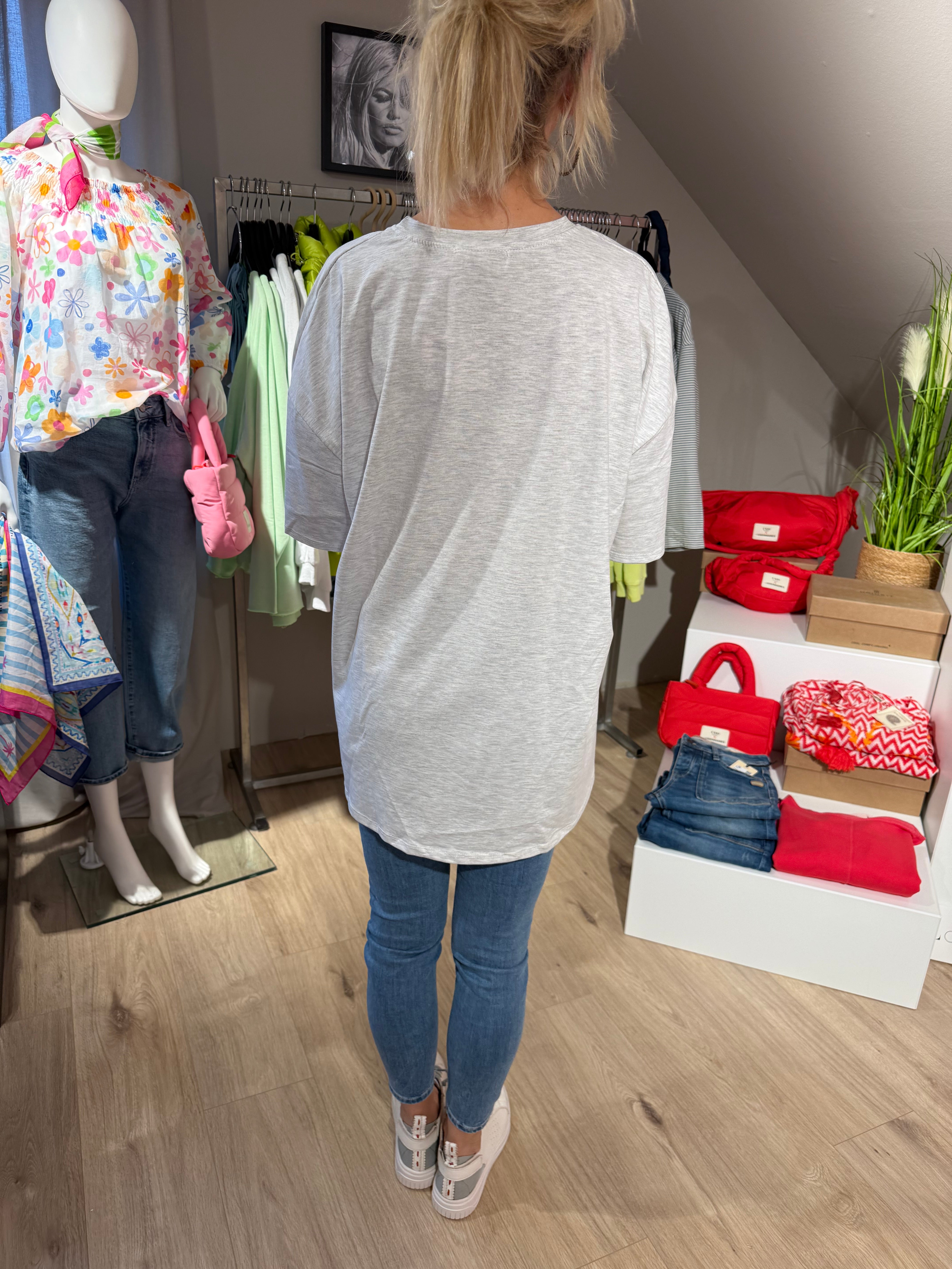 It-Pieces T-Shirt „BE THE REASON FOR SMILE TODAY" grau