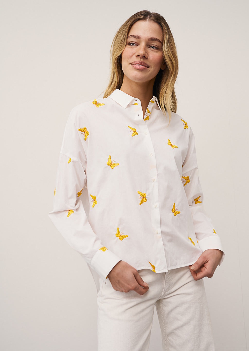 0039 Italy Bluse Lucy - Schmetterlinggelb