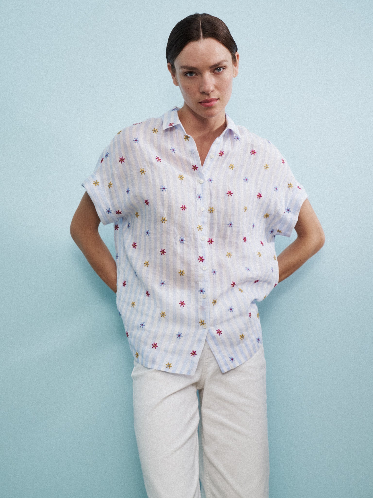 0039 Italy Bluse Dolly blau