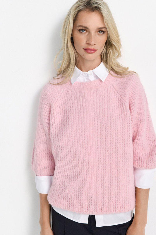 Rich & Royal Grobstrick-Pullover in Rosa